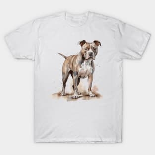 Pit Bull Watercolor Style T-Shirt